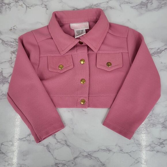 Youngland Pink Y2K Cropped Jacket Girls Infant 18mo - Picture 1 of 11